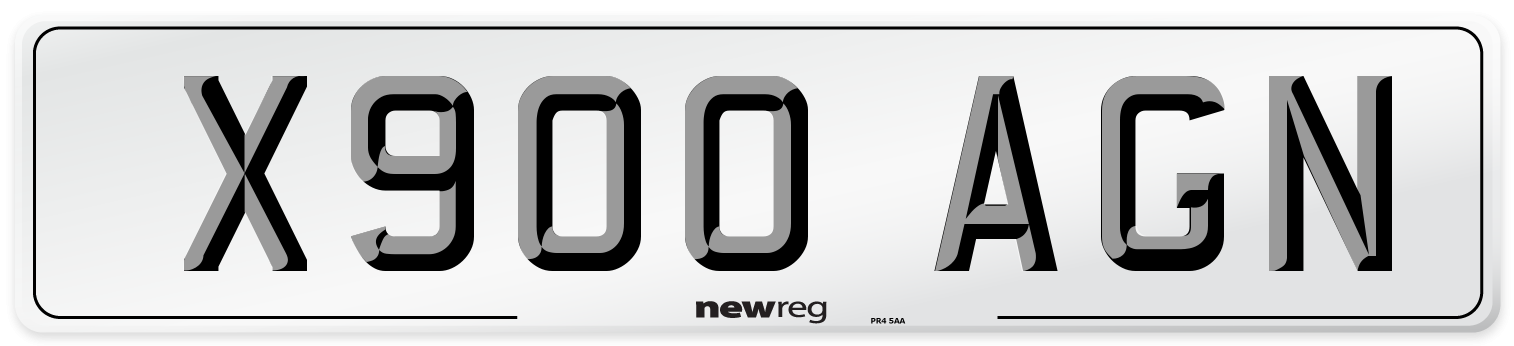 X900 AGN Number Plate from New Reg
